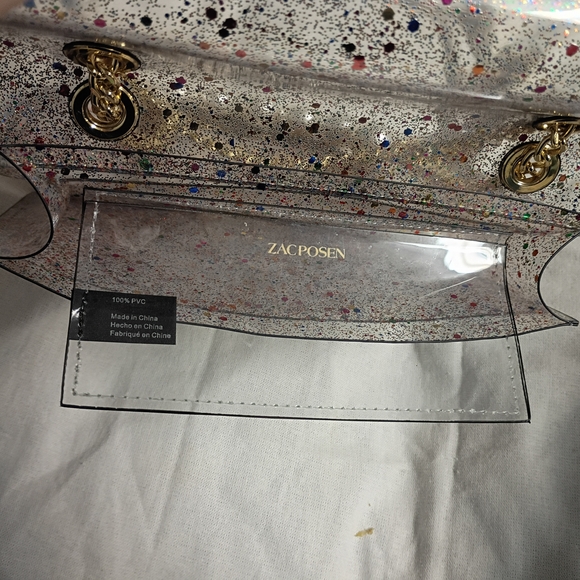 ❤️ZAC POSEN Earthette Pearl Clear Confetti Shoulder Crossbody Purse - Picture 8 of 8